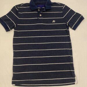 Aeropostale Dark Blue and White Stripes A87 Short Sleeve Shirt Size XS NWOT